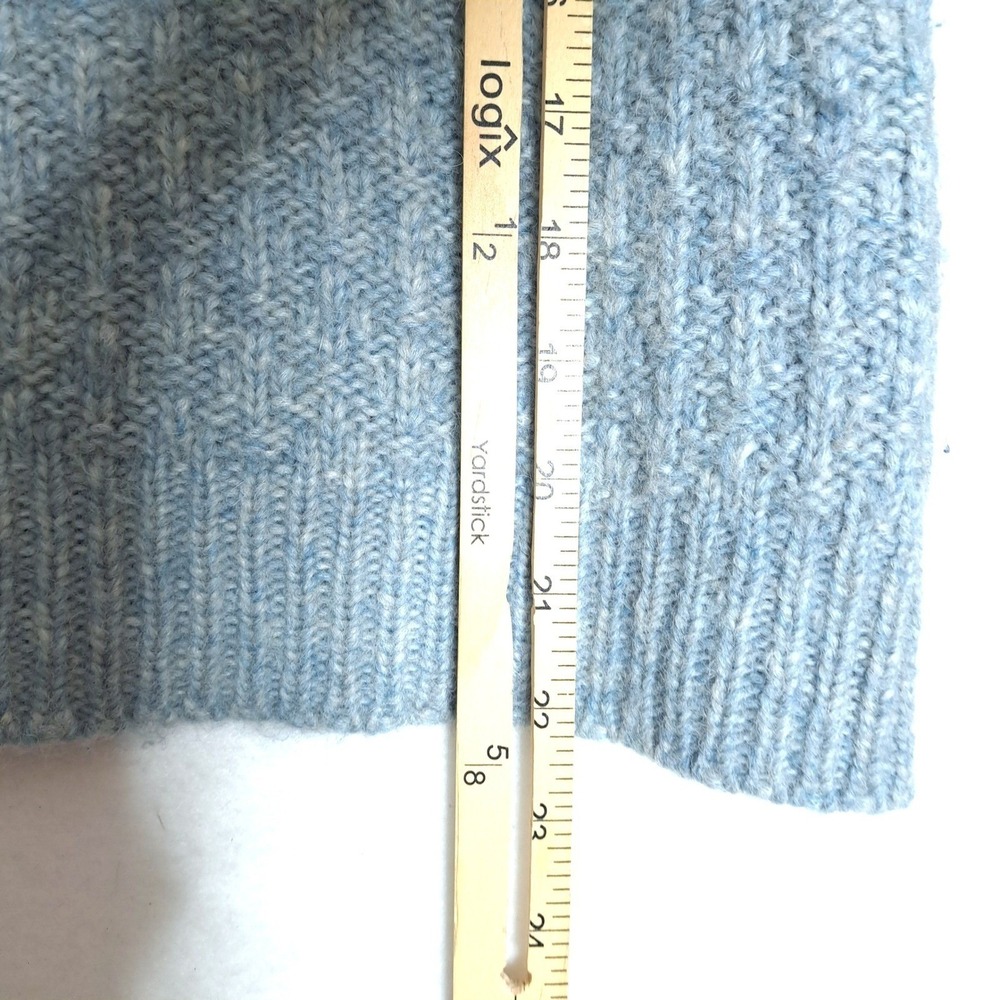 The Westside Baby Alpaca Sweater Womens M Blue Ribbed Knit Puff Sleeve Cozy Soft - Picture 11 of 11